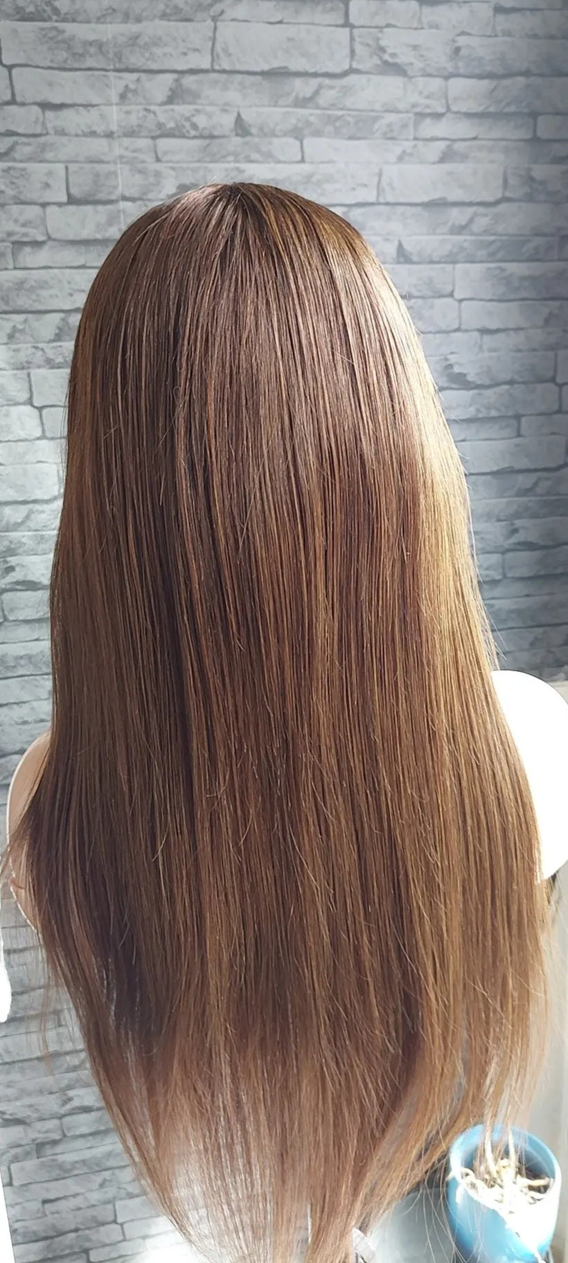 Perruque lisse cheveux humain 20 pouces couleur comme sur la photo
