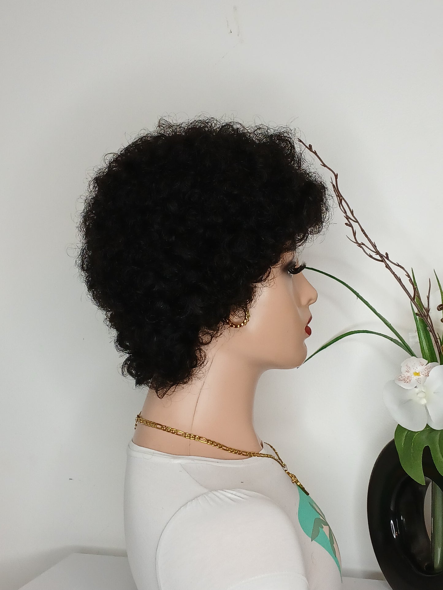 Perruque afro noire ,couleur comme sur la photo