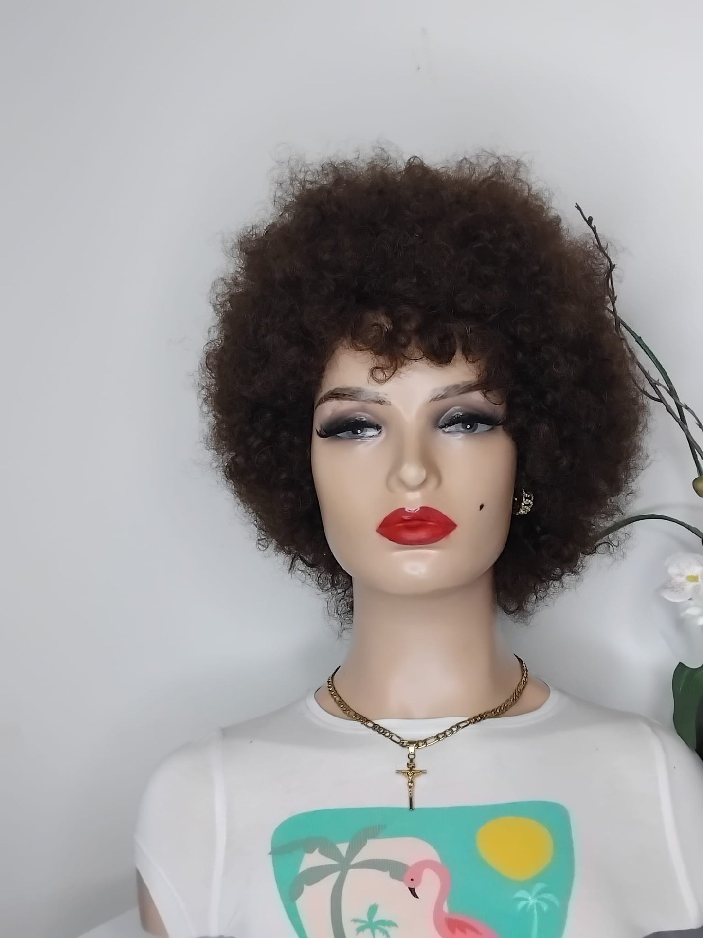 Perruque afro couleur n4 ,couleur comme sur la photo