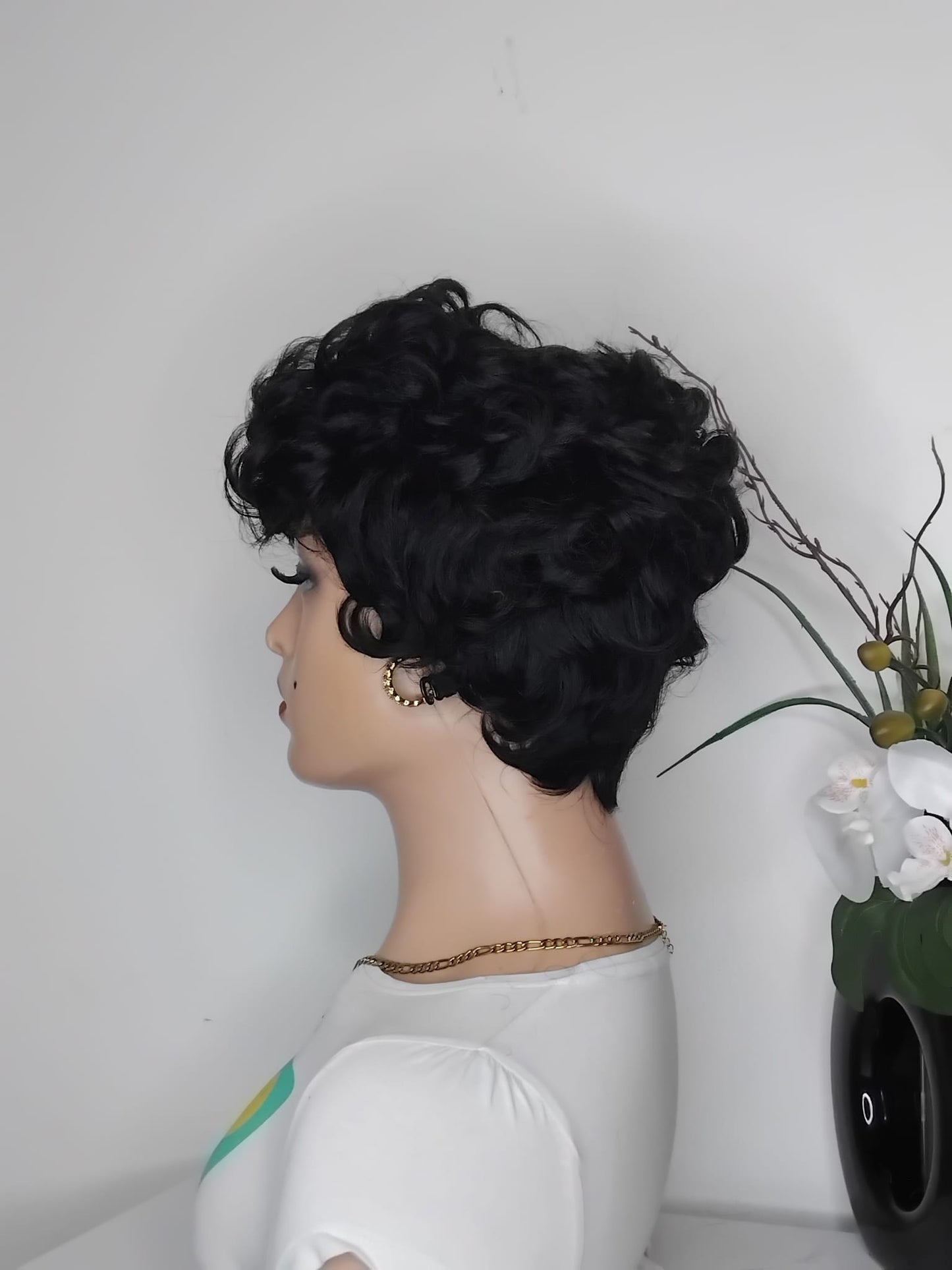Perruque afro couleur noire ,couleur comme sur la photo