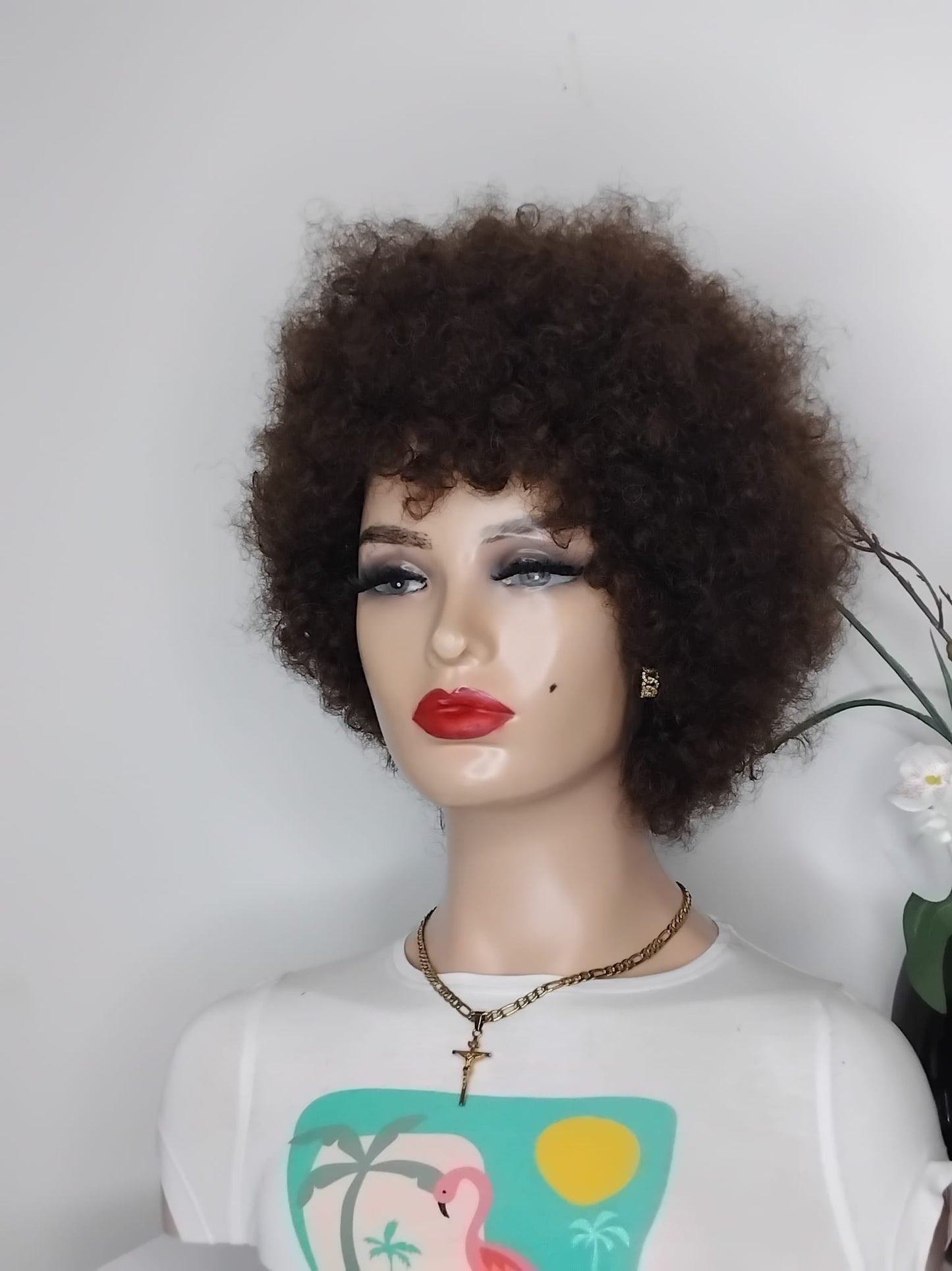Perruque afro couleur n4 ,couleur comme sur la photo